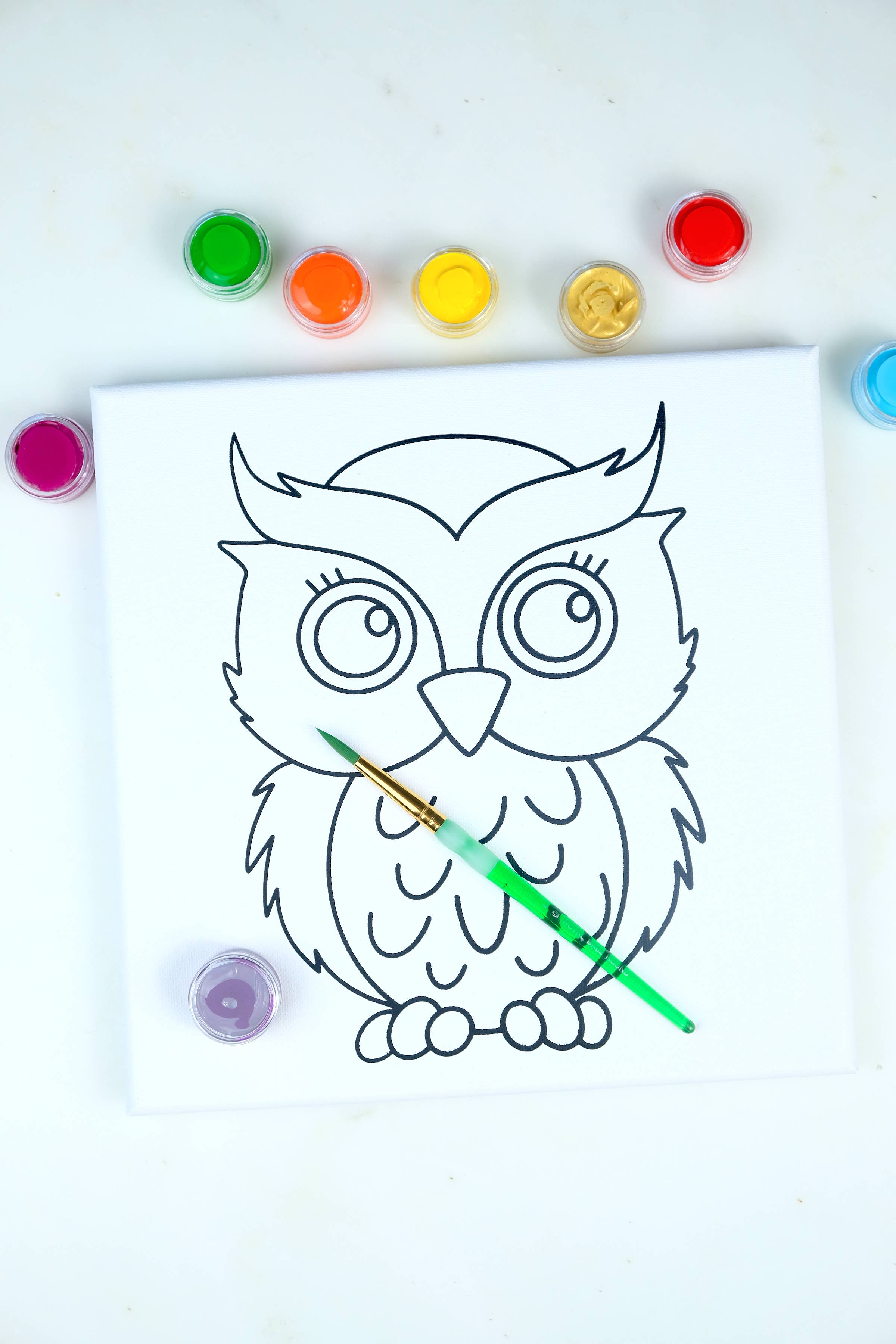 Twirling Bird Creative - Wholesale DIY Craft Kit - Kids - Canvas Painting Kit - Owl2