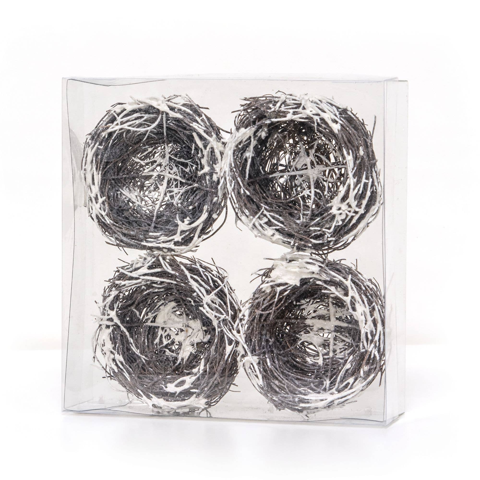 Saybrook Lane - Wholesale Decorative Tabletop Object - Snow Fallen Birdnests, 4/Set2