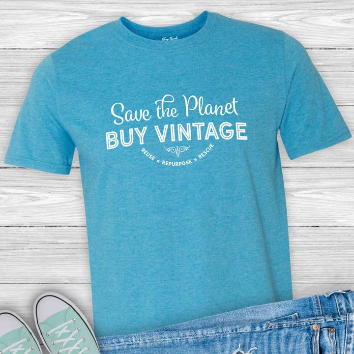 Suzy Swede - Vendita all'ingrosso Maglietta serigrafata - Donna - Salva il pianeta Acquista una maglietta vintage/Junk Vintage Antiques2
