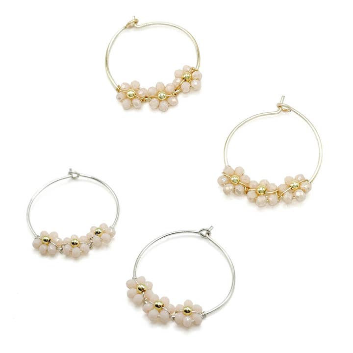 Alegria Accessories Inc. - Wholesale Hoop Earrings - Daisy gold earrings3