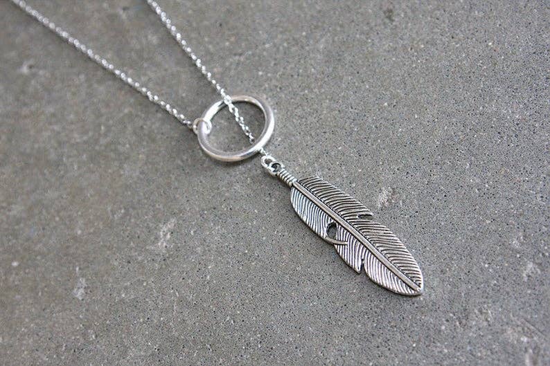 daniAWESOME - Wholesale Y-Neck/Lariat Necklace - Feather Lariat Necklace 5
