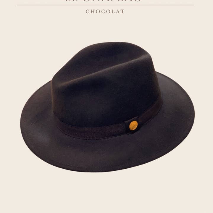 Chapéu Fedora de lã 100% chocolate Maison Amour por atacado de Maison Amour