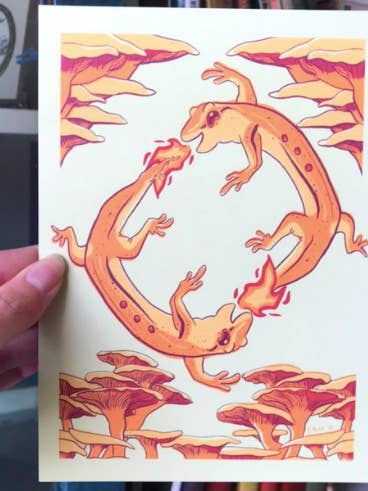 Creek Ouroboros 5x7" postcard print for wholesale by Spring Fox Studios