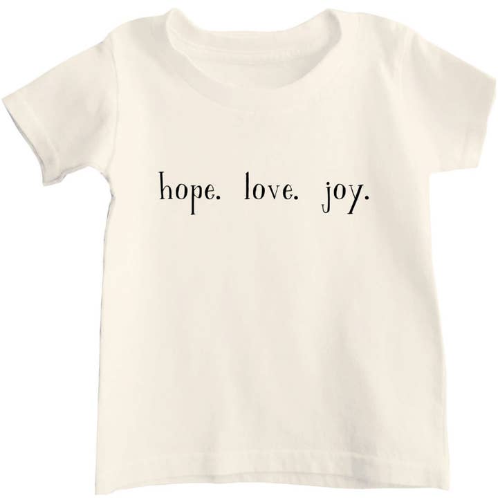 HOPE. LOVE. JOY. - ORGANIC TEE for wholesale by Barnacle Baby