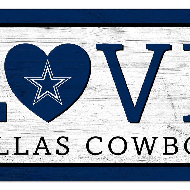 Dallas Cowboys Love 6x12 Sign for wholesale by Fan Creations