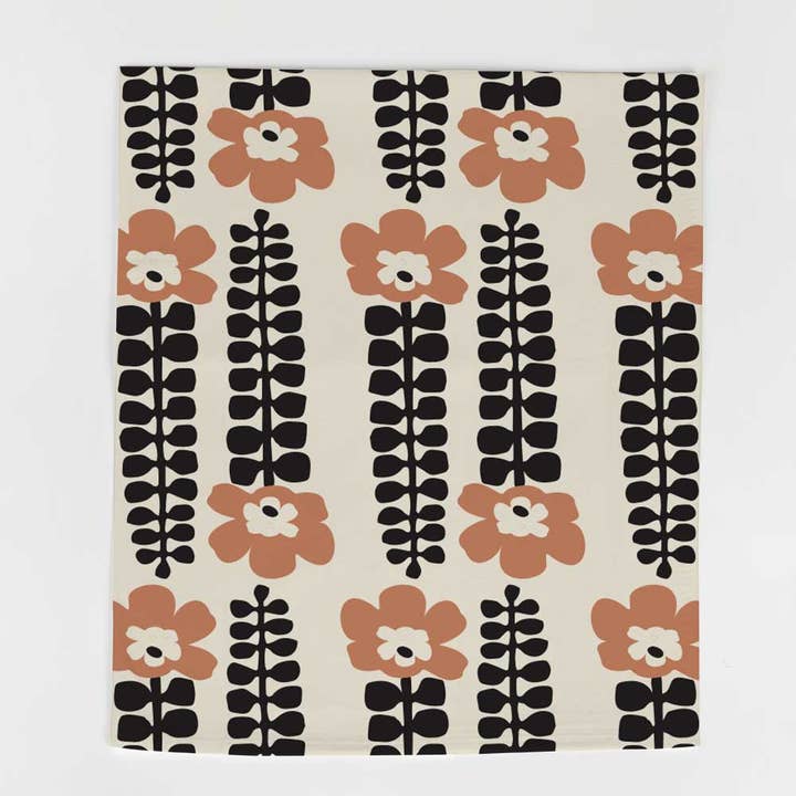 Brown Blooms with Leafy Stems All Over Towel for wholesale by Potluck Press