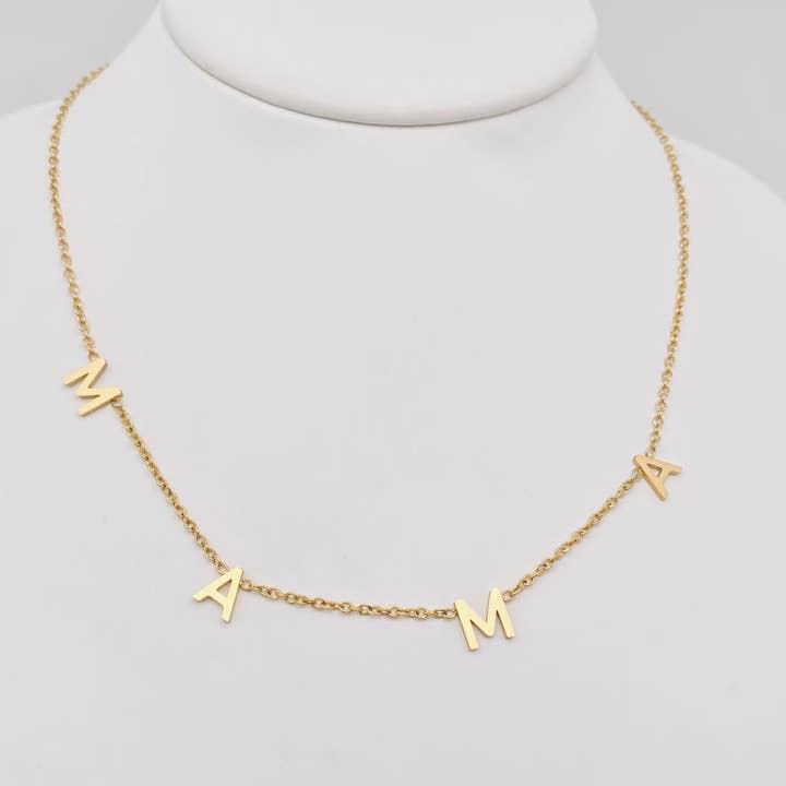 Mio Queena - Wholesale Pendant/Charm Necklace - MAMA Stainless Steel Chain Necklace