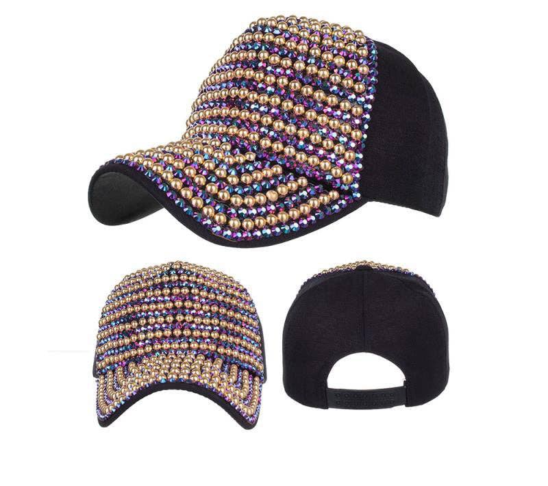 Ole - Vente Casquette de baseball – femme - Casquette en perles et strass C050622