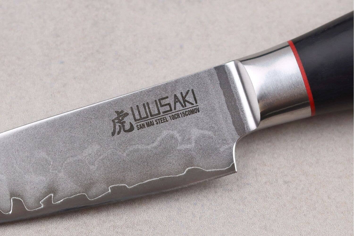 Les Découpeurs - Wholesale Kitchen/Utility Knife - Wusaki Fujiko Black 10Cr Knife - Office San Mai Blade 9cm1