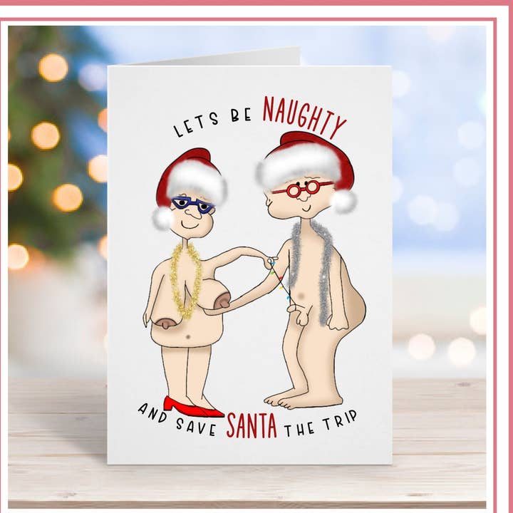 Naughty Christmas Card for wholesale by Asher Rose