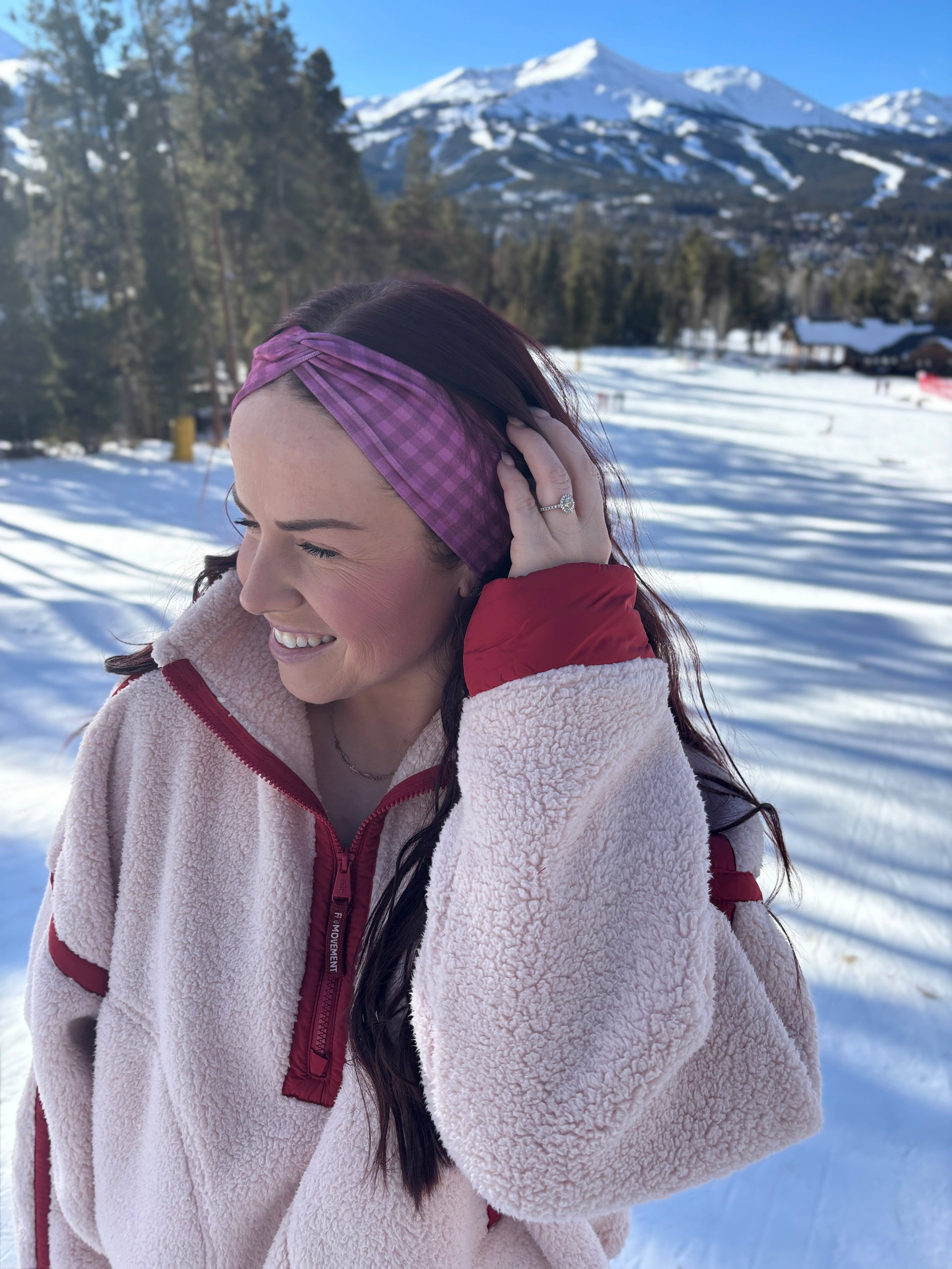 Lilac Market Headbands - Wholesale Fashion Headband - Women's - Simply Gingham in Mulberry1