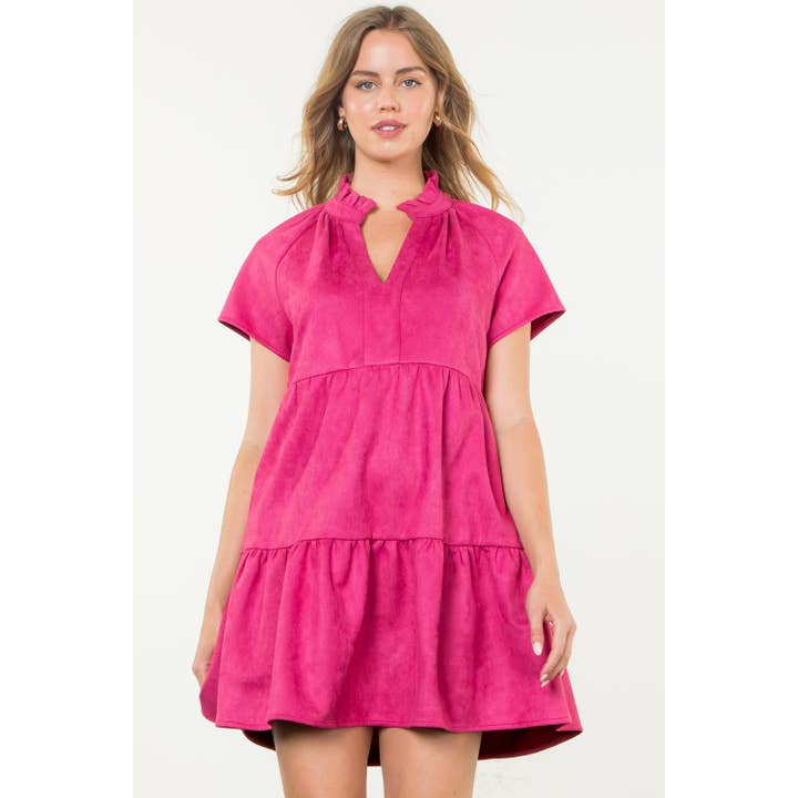 ROSA Vestido Midi de Manga Curta Camurça para venda a revendedores na Faire