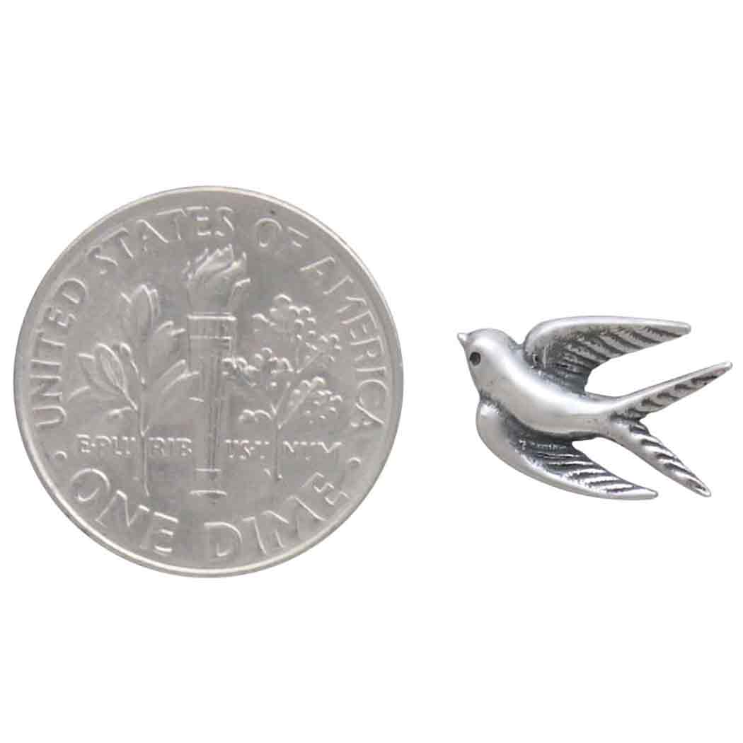 Nina Designs - Wholesale Stud/Post Earrings - Sterling Silver or Bronze Swallow Post Earrings 9x11mm4
