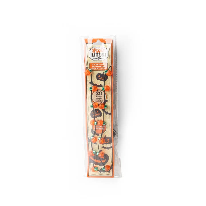 DM Merchandising - Wholesale Light-Up Toy - Kids & Baby - New Losta Light Pumpkin Necklace w/ 20 lights