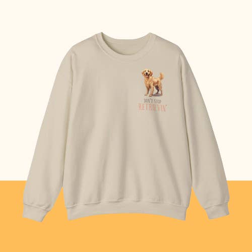 Backprint Heavy Blend™ Crewneck Sweatshirt "Don't Stop Retrievin'" für den Großhandel von Pawzlove
