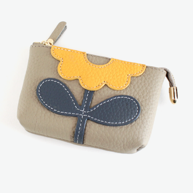 Pretty Persuasions - Wholesale Coin Purse - Women's - PL23002 Flower Applique Leather Coin Purse w/Keychain7