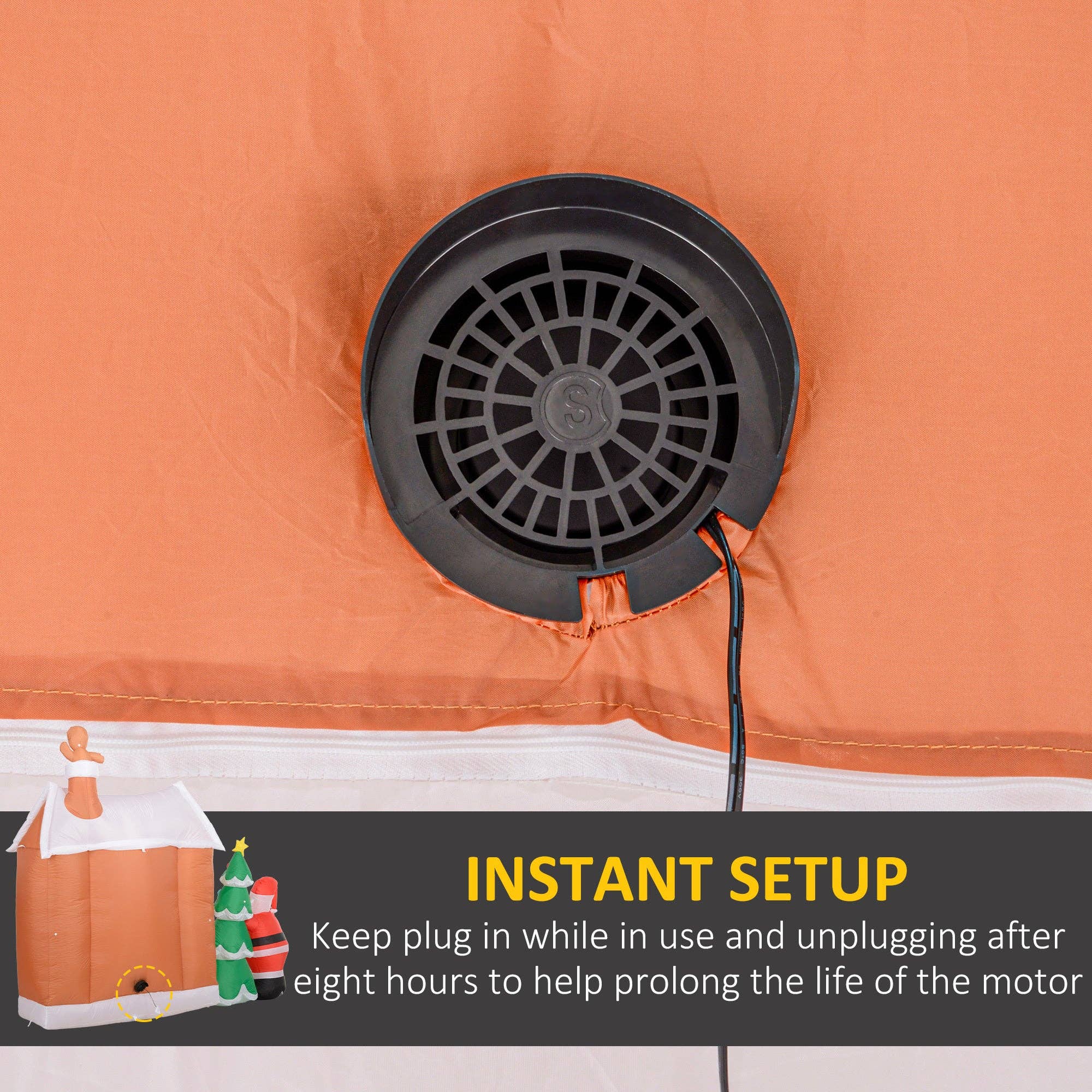 39F Inc. - Wholesale Inflatables - 7FT Inflatable Gingerbread House with Santa and Tree Lights6