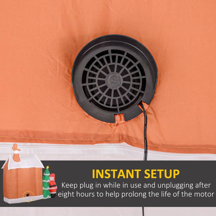 39F Inc. - Wholesale Inflatables - 7FT Inflatable Gingerbread House with Santa and Tree Lights6