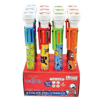 Geddes - Wholesale Pen - DIARY OF A WIMPY KID 6 COLOR PEN WITH STAMPER   12/DS1