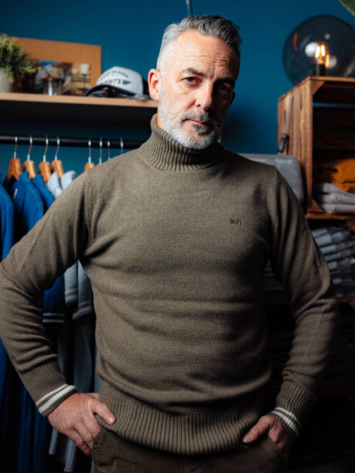 Bary Turtleneck sweater Heather khaki for wholesale by 1971