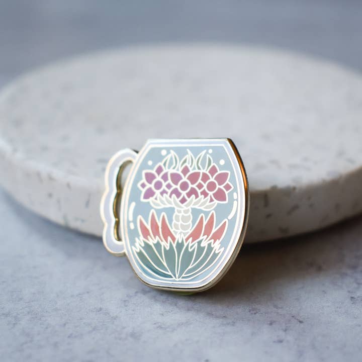 Tea Thoughts - Wholesale Lapel Pin/Button - Blooming Tea Enamel Pin