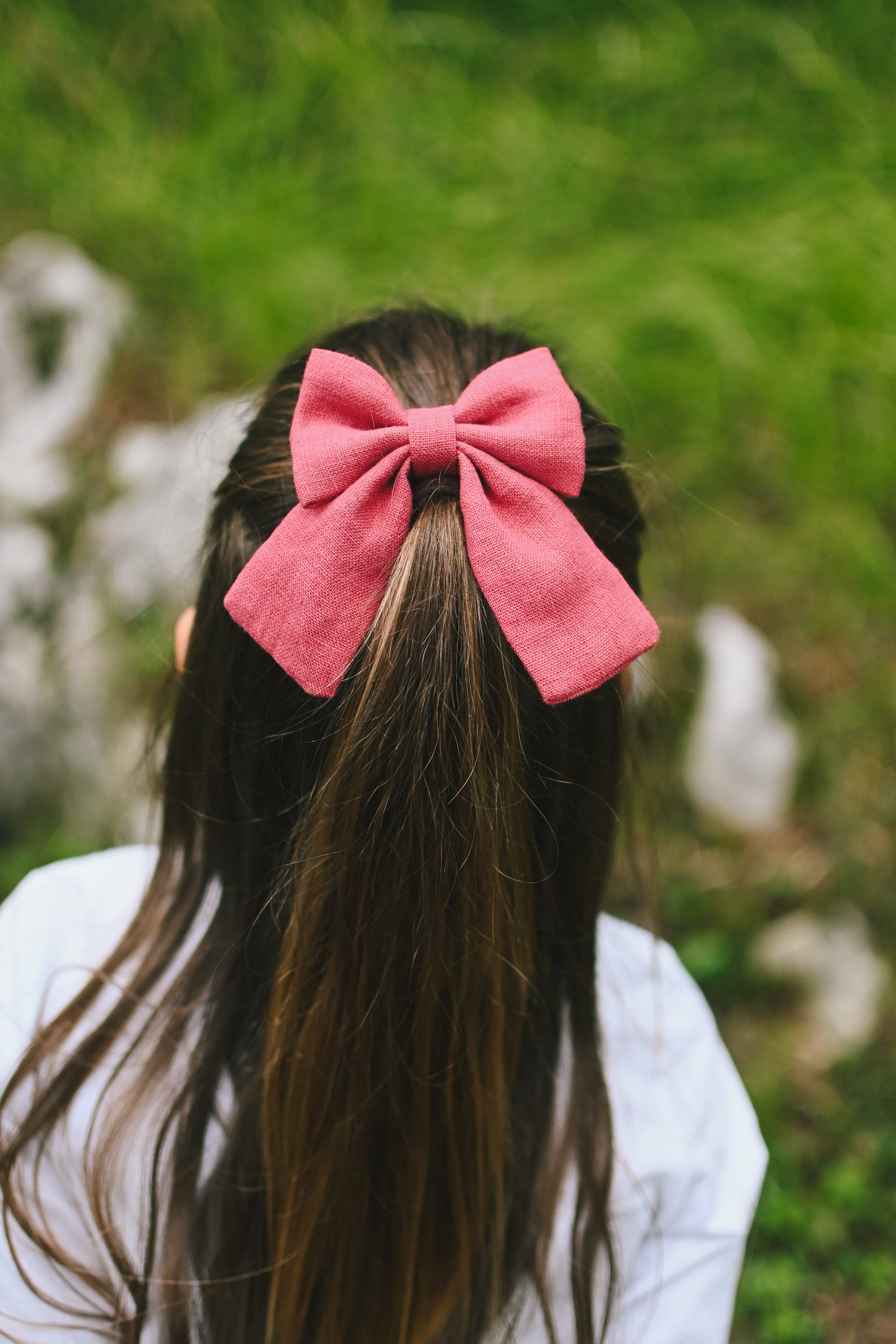 Lanika Atelier, Nika Korošec s.p. - Wholesale Hair Bow - Women's - Midi linen hair bows in pastel colors5