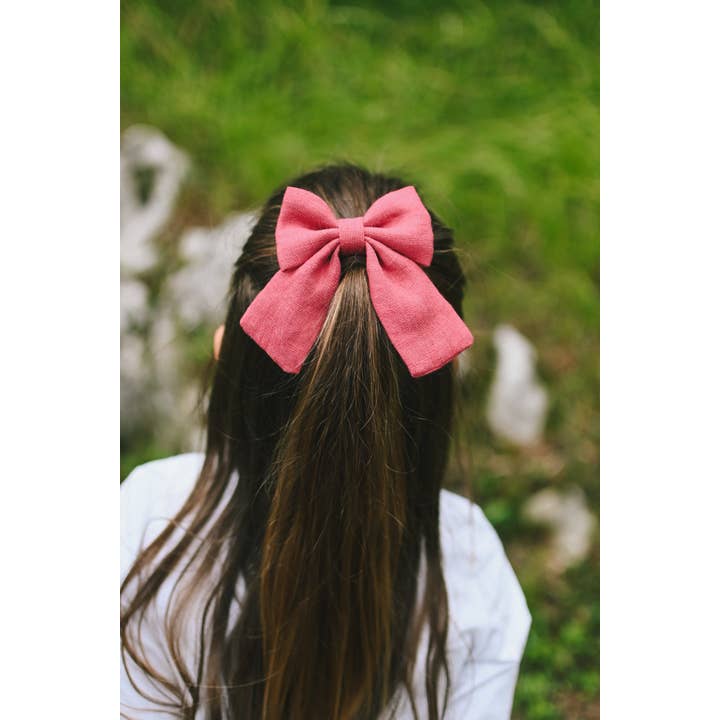 Lanika Atelier, Nika Korošec s.p. - Wholesale Hair Bow - Women's - Midi linen hair bows in pastel colors5