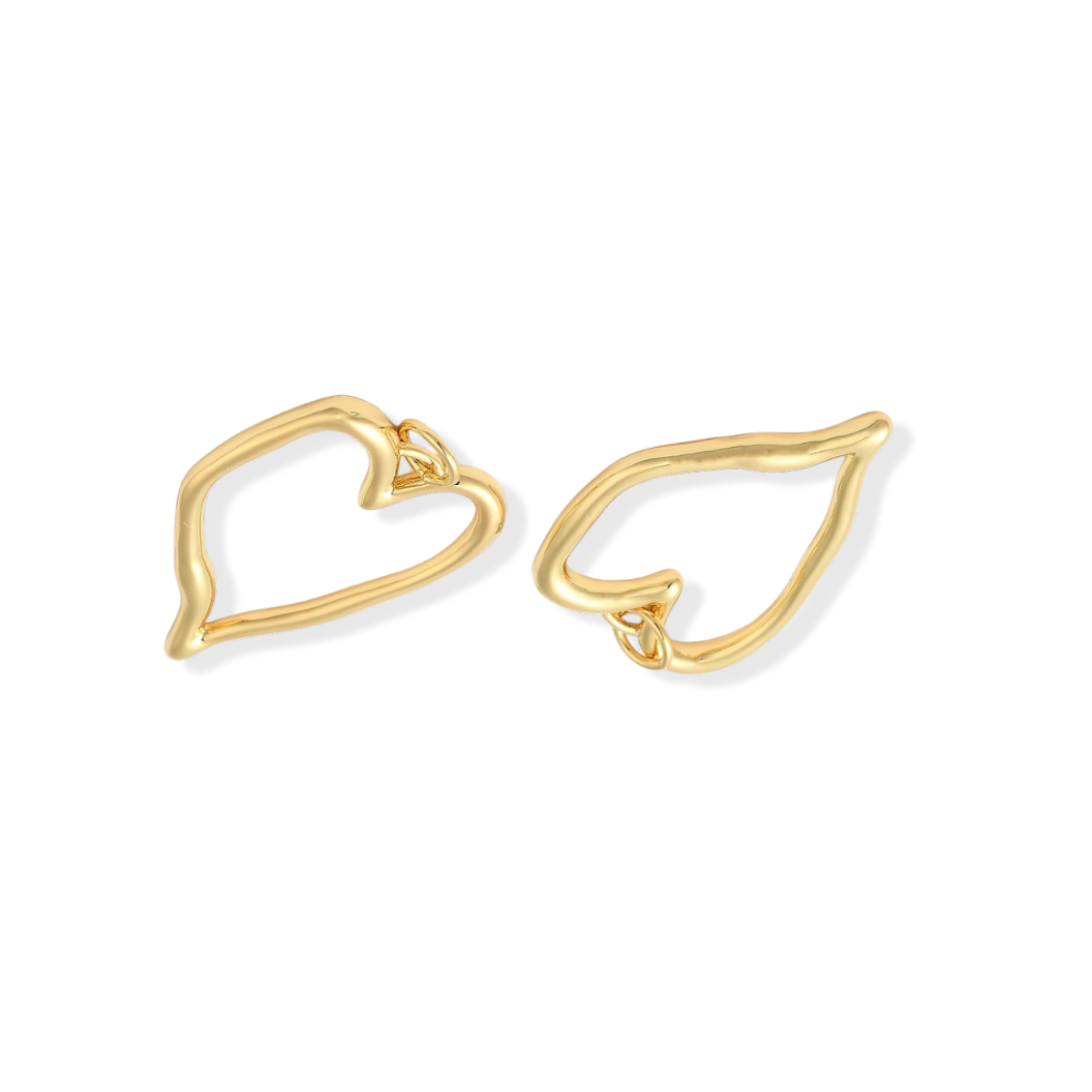 The Charm Bar Company - Wholesale Individual Charm/Pendant - * Gold Handwritten Heart Charm1