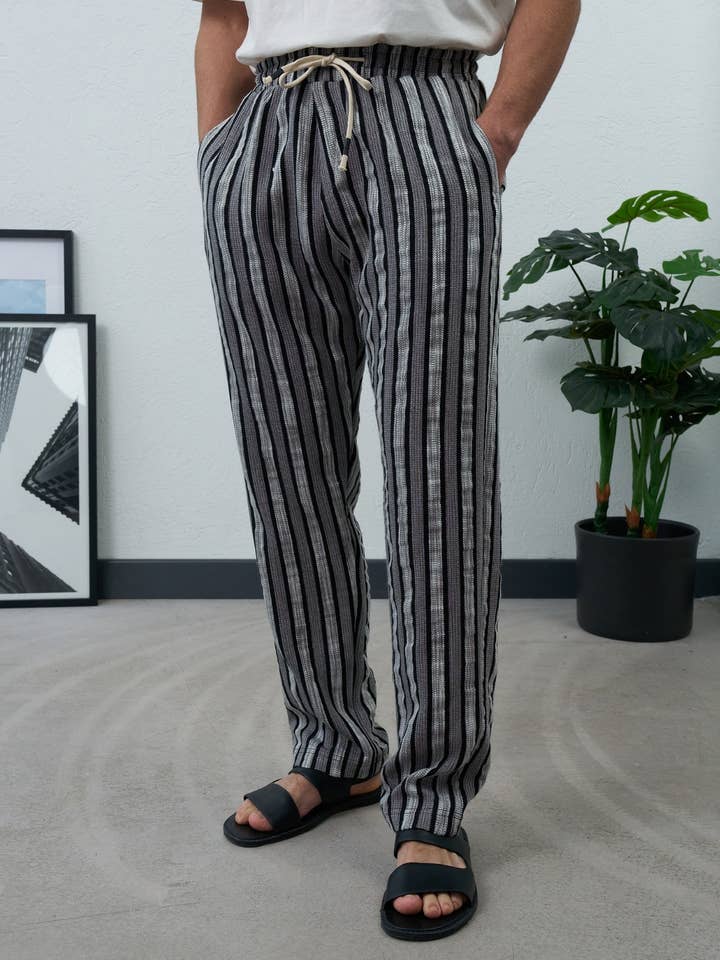 Premium Men’s Ribbed Texture Lounge Pants – Relaxed Summer for wholesale by PremiumDenim