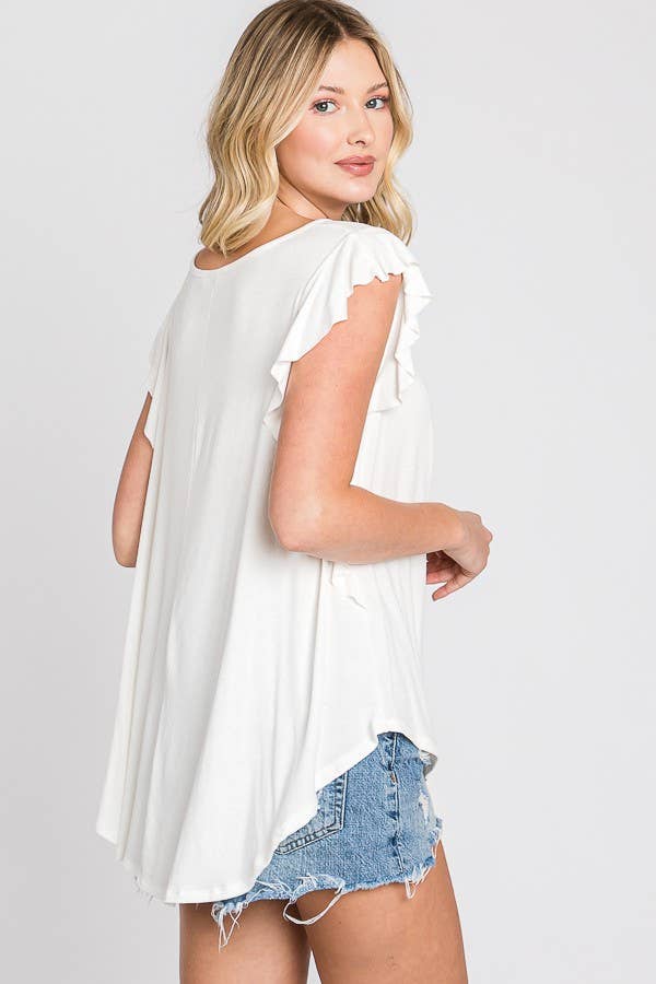 JADE BY JANE - Wholesale Tunic - Women's - Sleeveless Ruffle Top - KRT103716