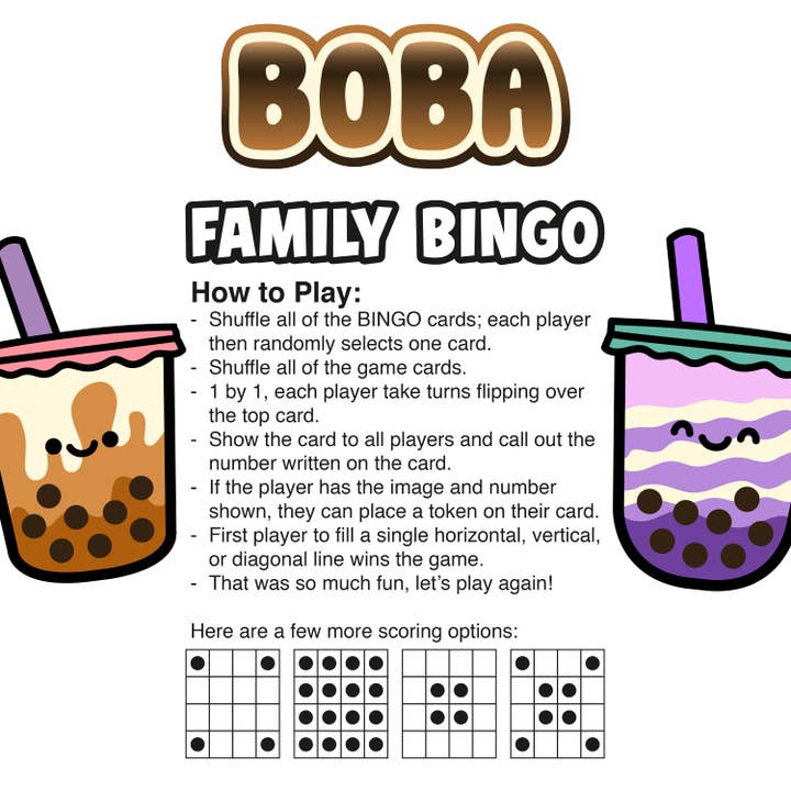 AQUARIUS, GAMAGO, ICUP, & ROCK SAWS by NMR Brands - Wholesale Board Game - Boba Bingo Family Bingo Game