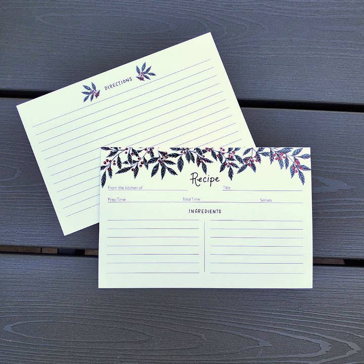 Berries Hand Illustrated Recipe Card Set for wholesale by Lemon Drop Papers, Inc.