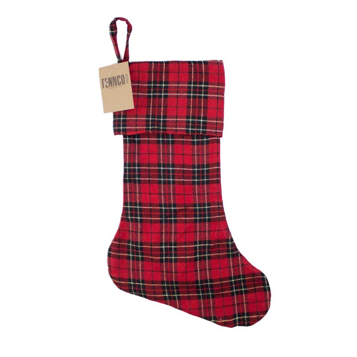 Fennco Styles - Wholesale Holiday Stocking - Classic Tartan Plaid Dazzle Christmas Stocking