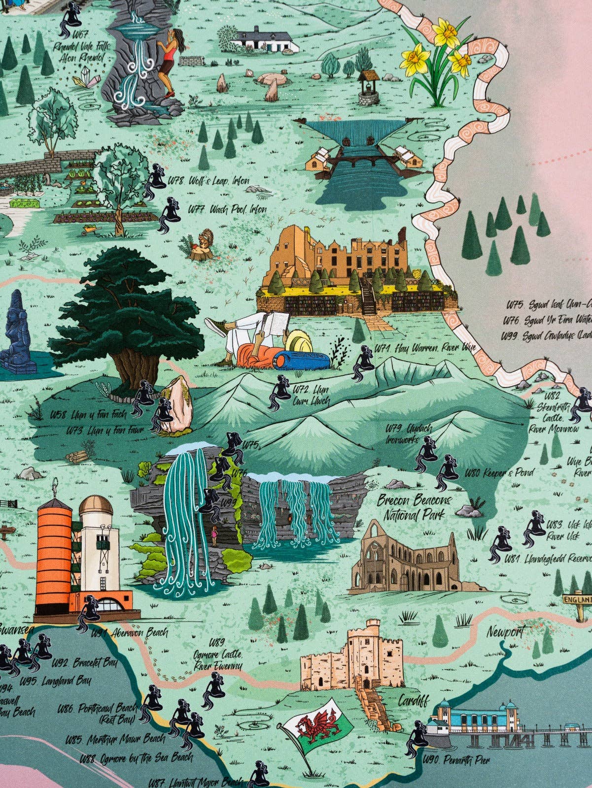 Salty Sisters - Vente Transportation - Carte de baignade du Pays de Galles3