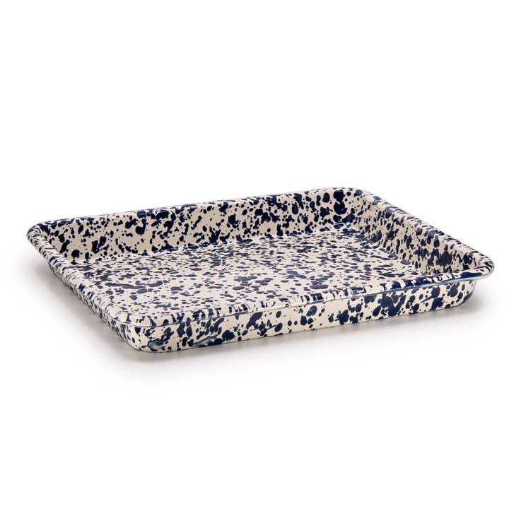 Crow Canyon Home - Wholesale Serving tray - Splatter Enamelware Small Rectangular Tray11