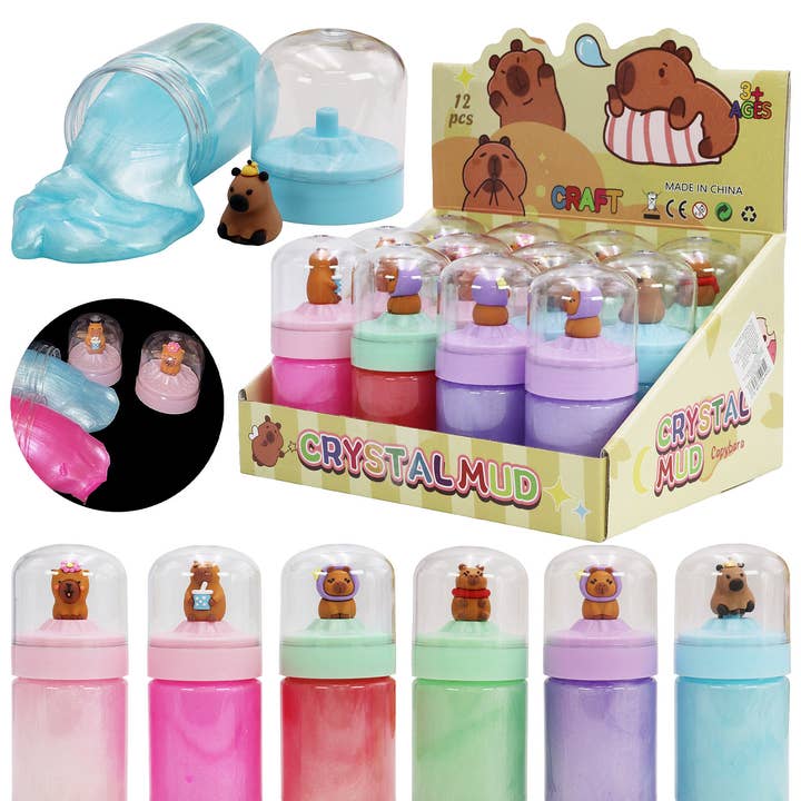 Assorted Capybara Ombre Glitter Shimmer Gel Slime Jar for wholesale on Faire0