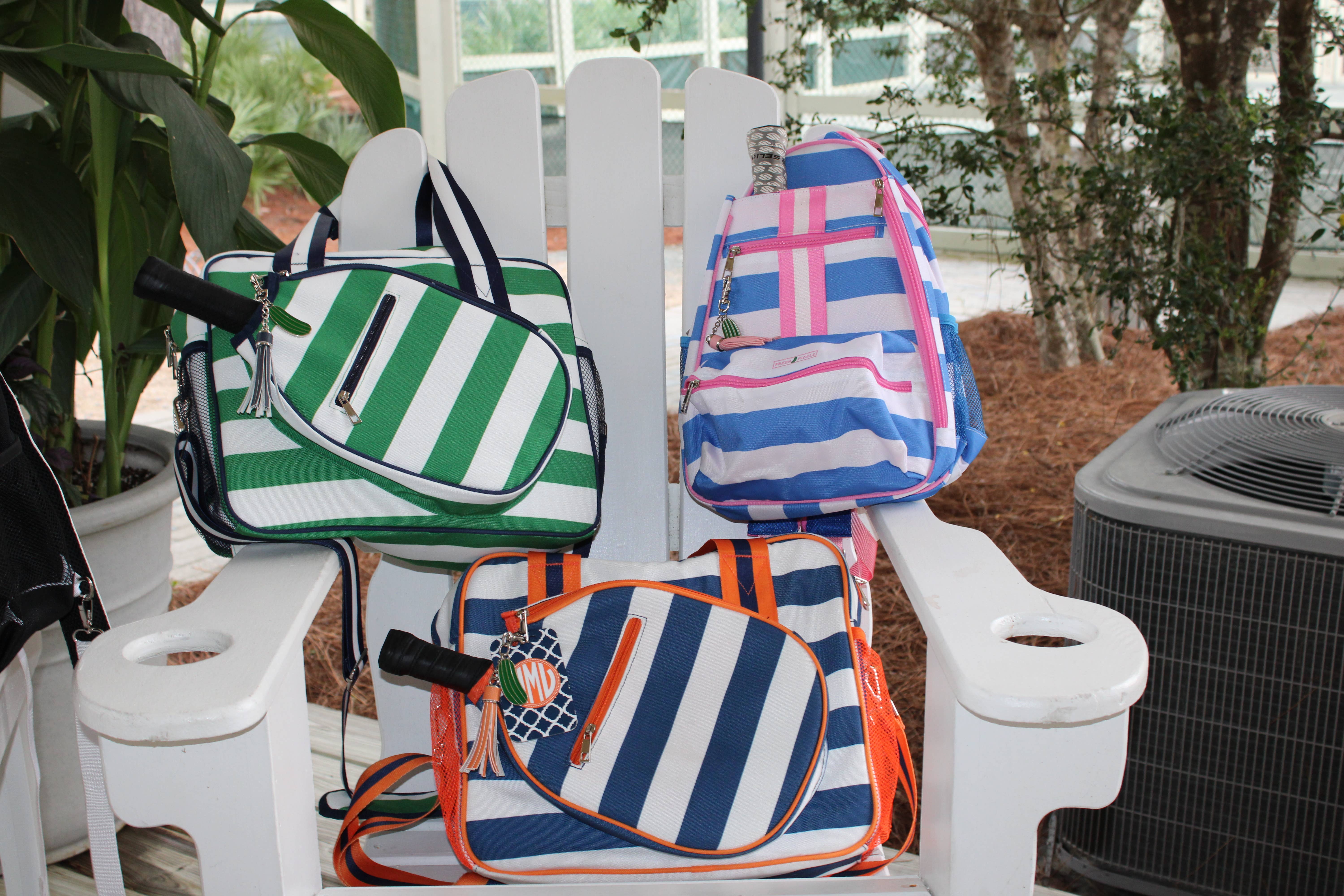 Fresh Pickle – wholesale Sports bag – Unisex – Lola Pickleball Tote Bag Green Stripe2