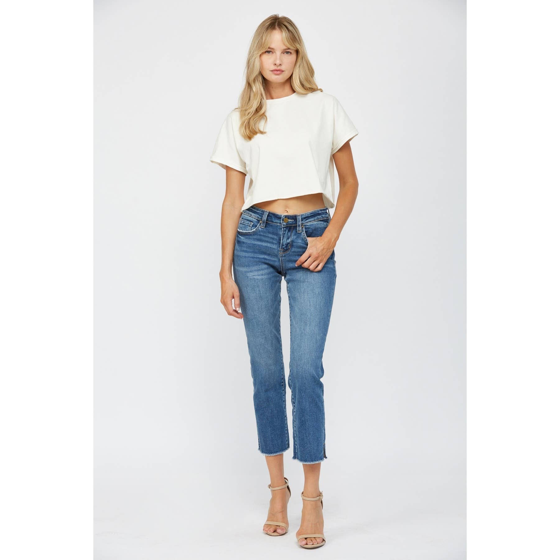 MARINE BLUE FREESTYLE MID RISE CROP for wholesale on Faire6