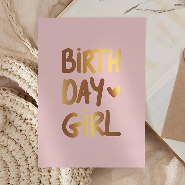 Card | with gold foil | Birthday girl for wholesale by NynkeOntwerpt