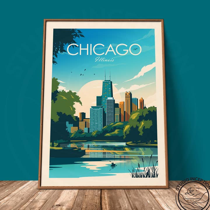 Impresión de estilo tradicional de Chicago para venta al por mayor de Studio Inception