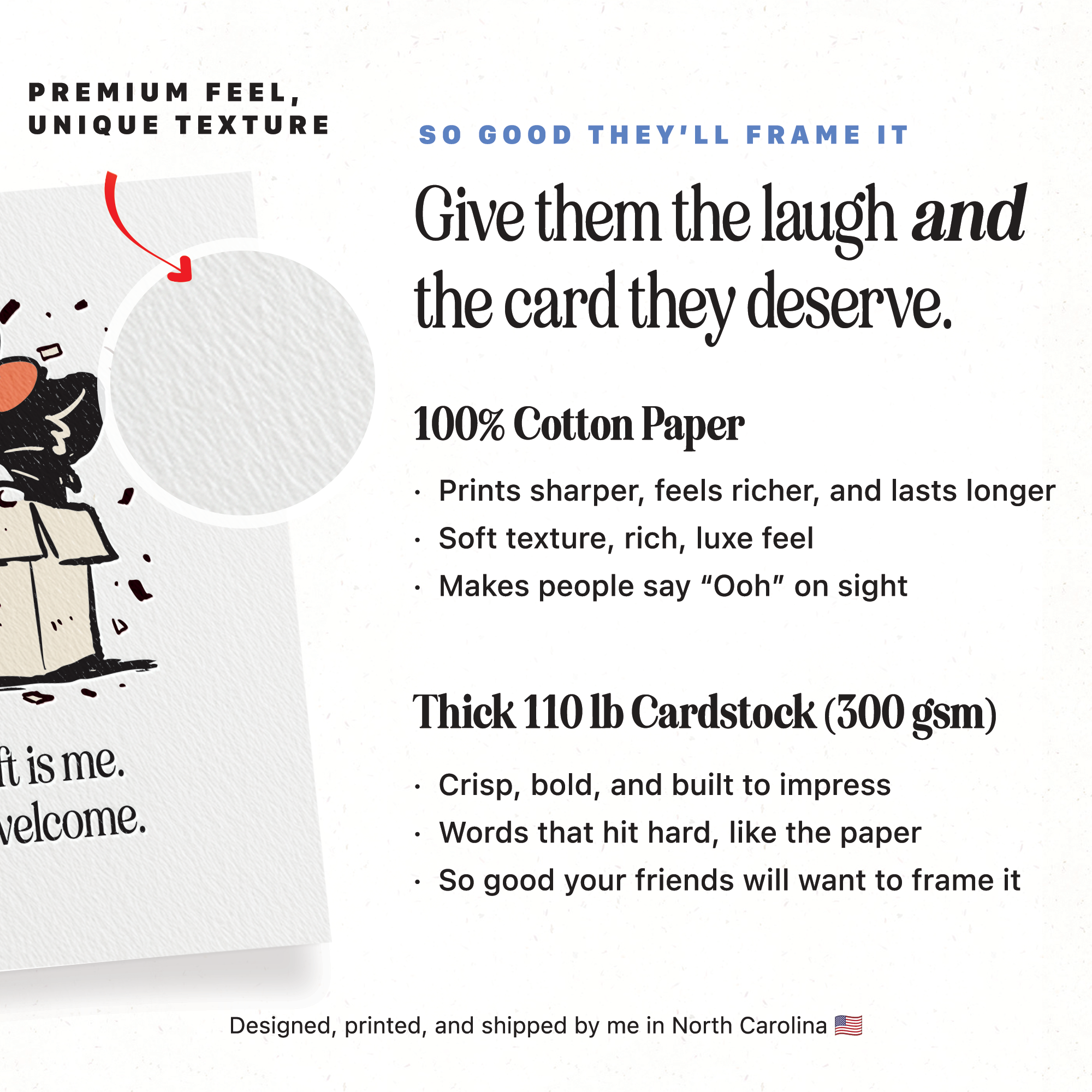 Petty Paper Studio - Wholesale Everyday Greeting Card - Snarky 'Your Gift is Me' Card  - A2 Everyday Greeting Card2