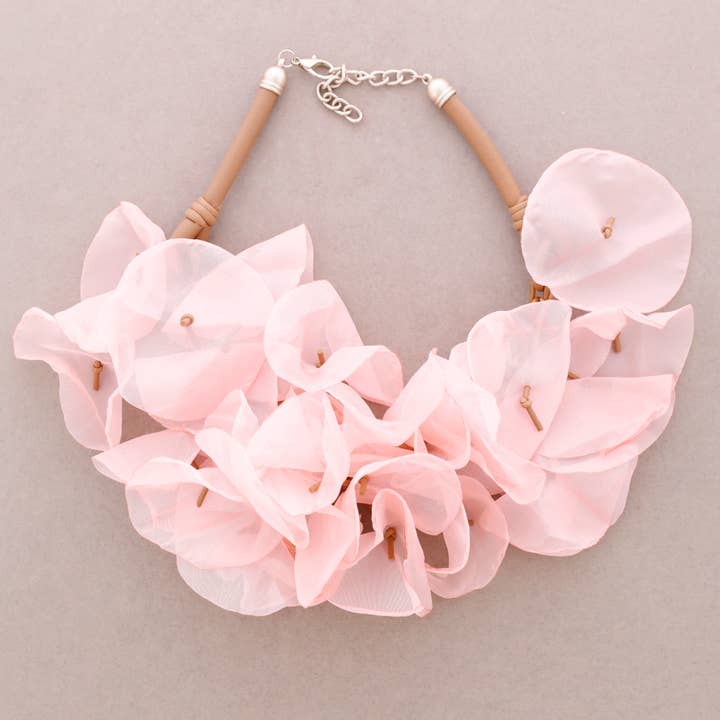 Sonata - Wholesale Snap Jewelry - Choker Rubber Fabric Flowers