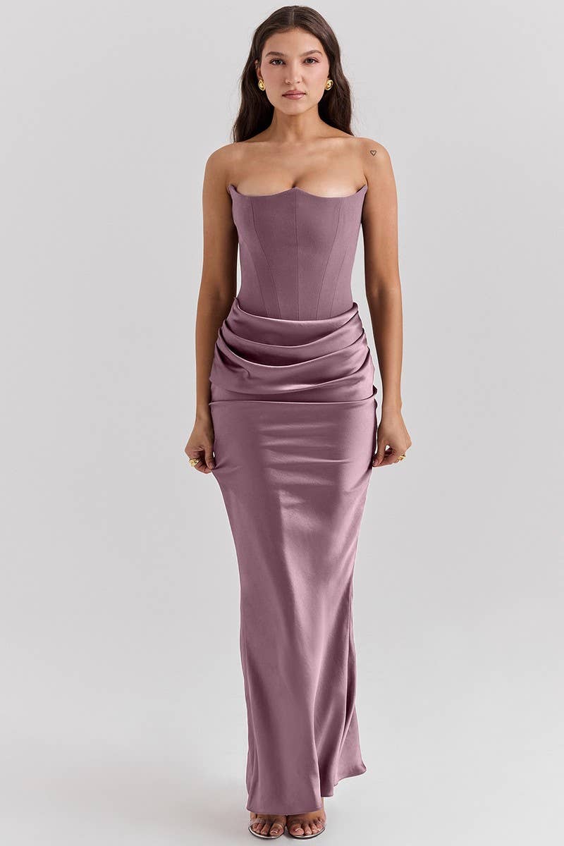 NINEXIS - Wholesale Dress - Women's - CWDMD5492_STRAPLESS BONED FITTED SOLID COLOR MERMAID DRESS4
