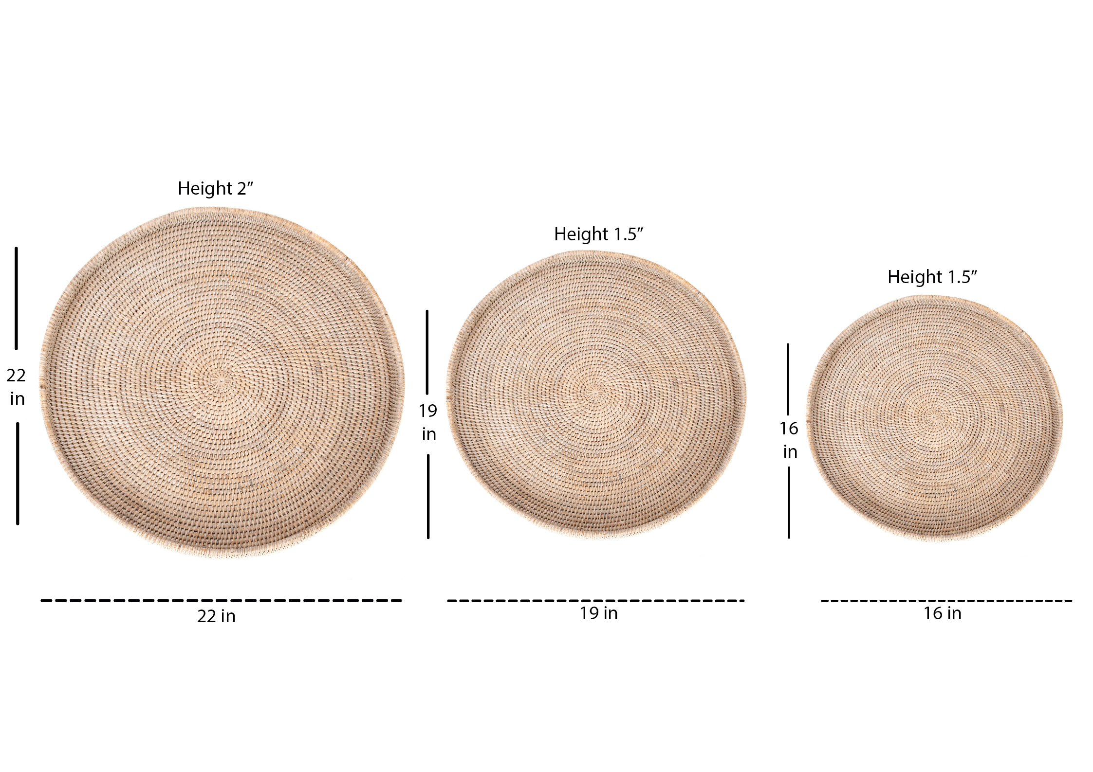 Artifacts Trading Company - Wholesale Serving Tray - Rattan Round Serving-Ottoman Tray with Glass Insert5