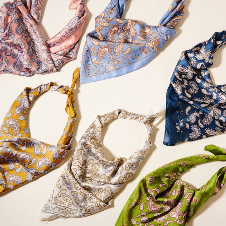 Frem - Wholesale Scarf - Women's - Classic Paisley Silk-Feel Polyester Bandana