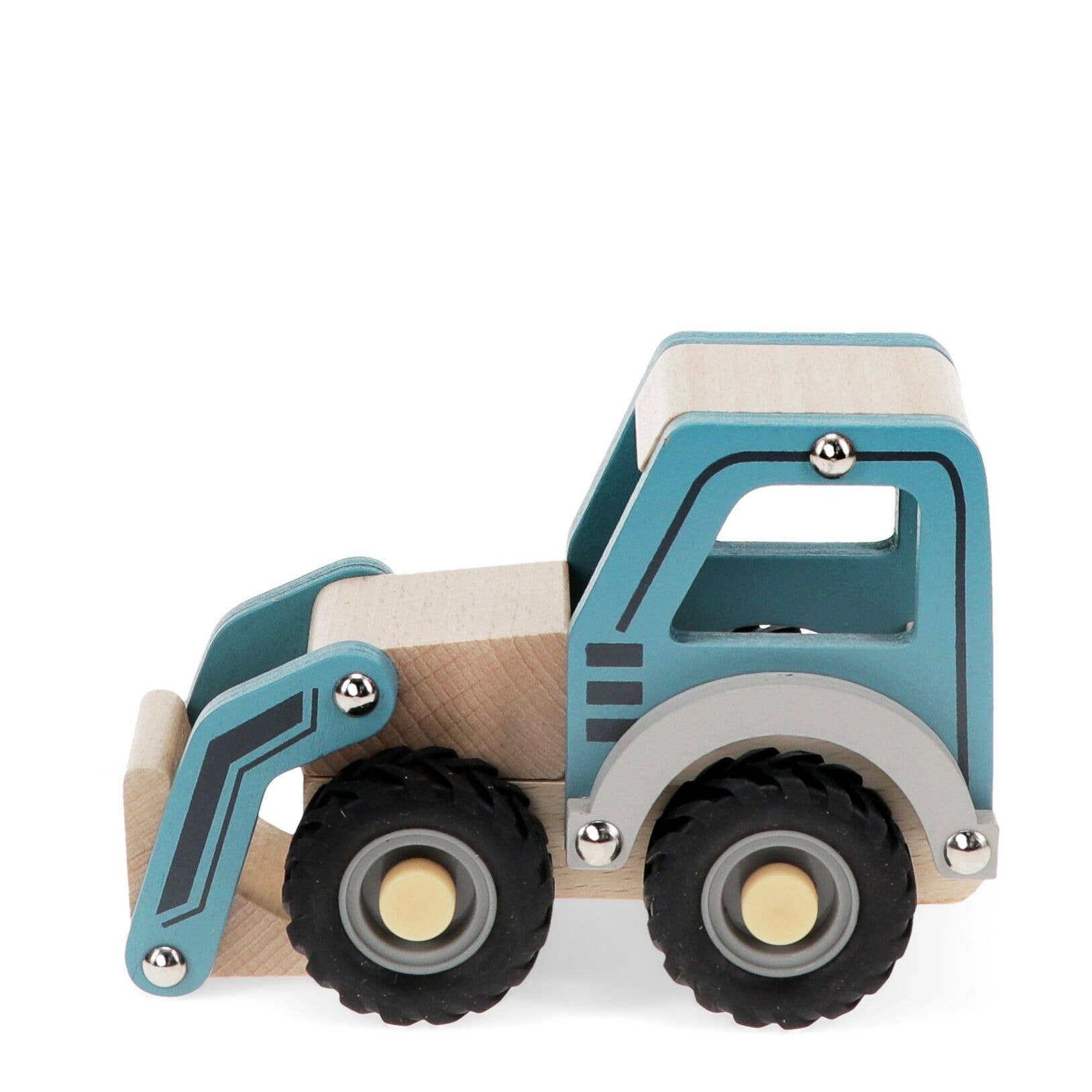 Rex B2B - UK – wholesale Wood toy – Child – Wooden Push Along Vehicle Toy - Digger Truck (Blue)3