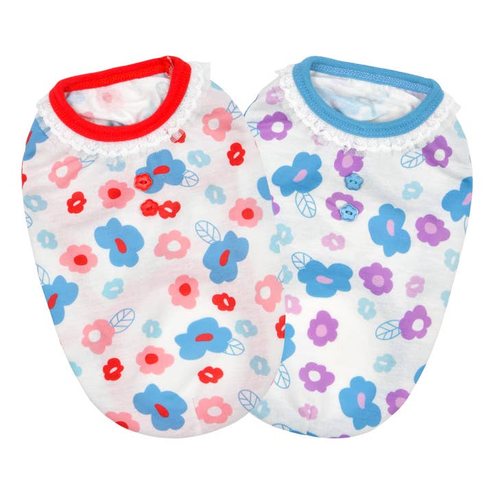 INDIGO DOG SHIRT SLEEVELESS FLORAL for wholesale by Puppia International Inc.