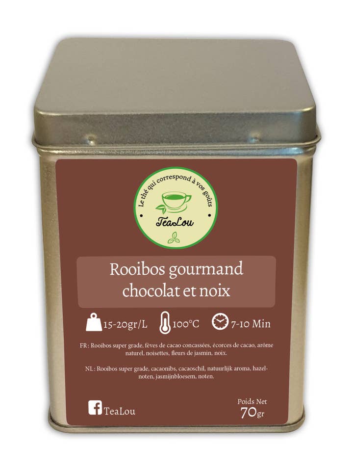 Rooibos gourmet chocolade en walnoten - Doos 70g voor wholesale door Tealou