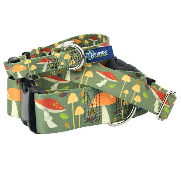 1.5″ EarthStyle Mushroom Magic Dog Collar for wholesale by 2 Hounds Design