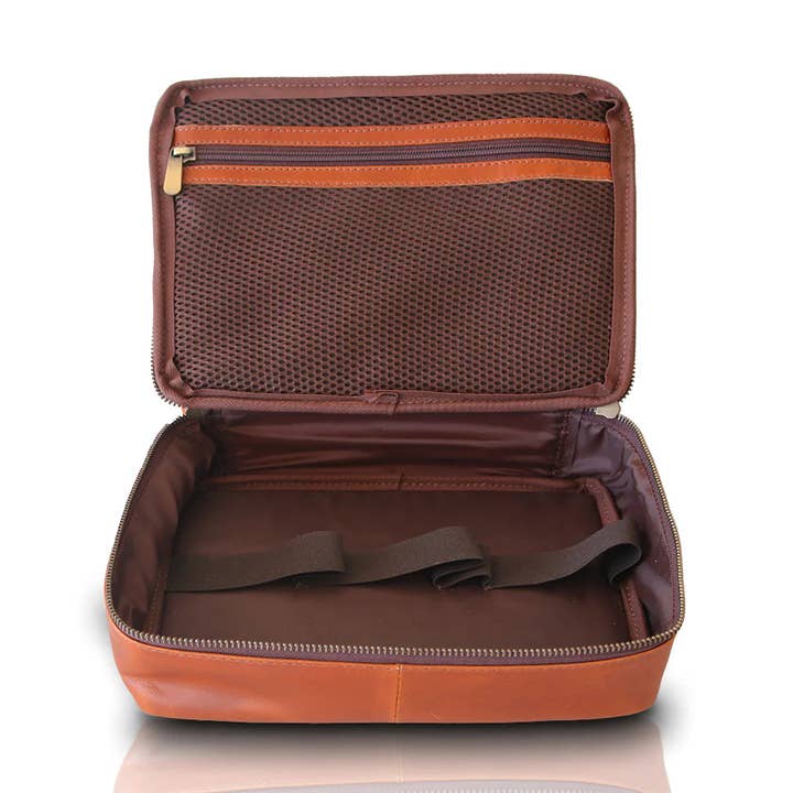 Mens Leather Travel Organizer Bag for wholesale by VELLAIRE